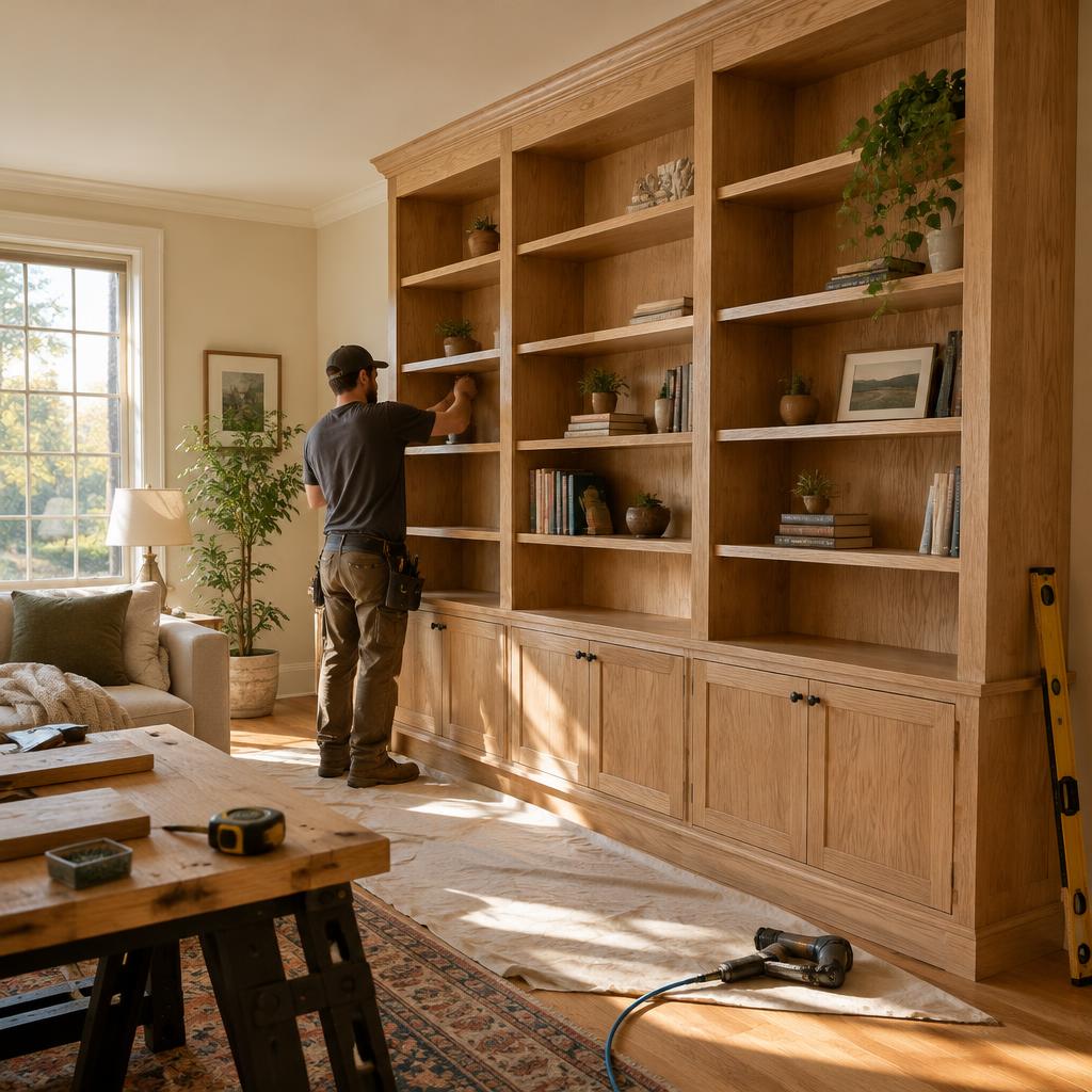 Oak Living Room Built-In