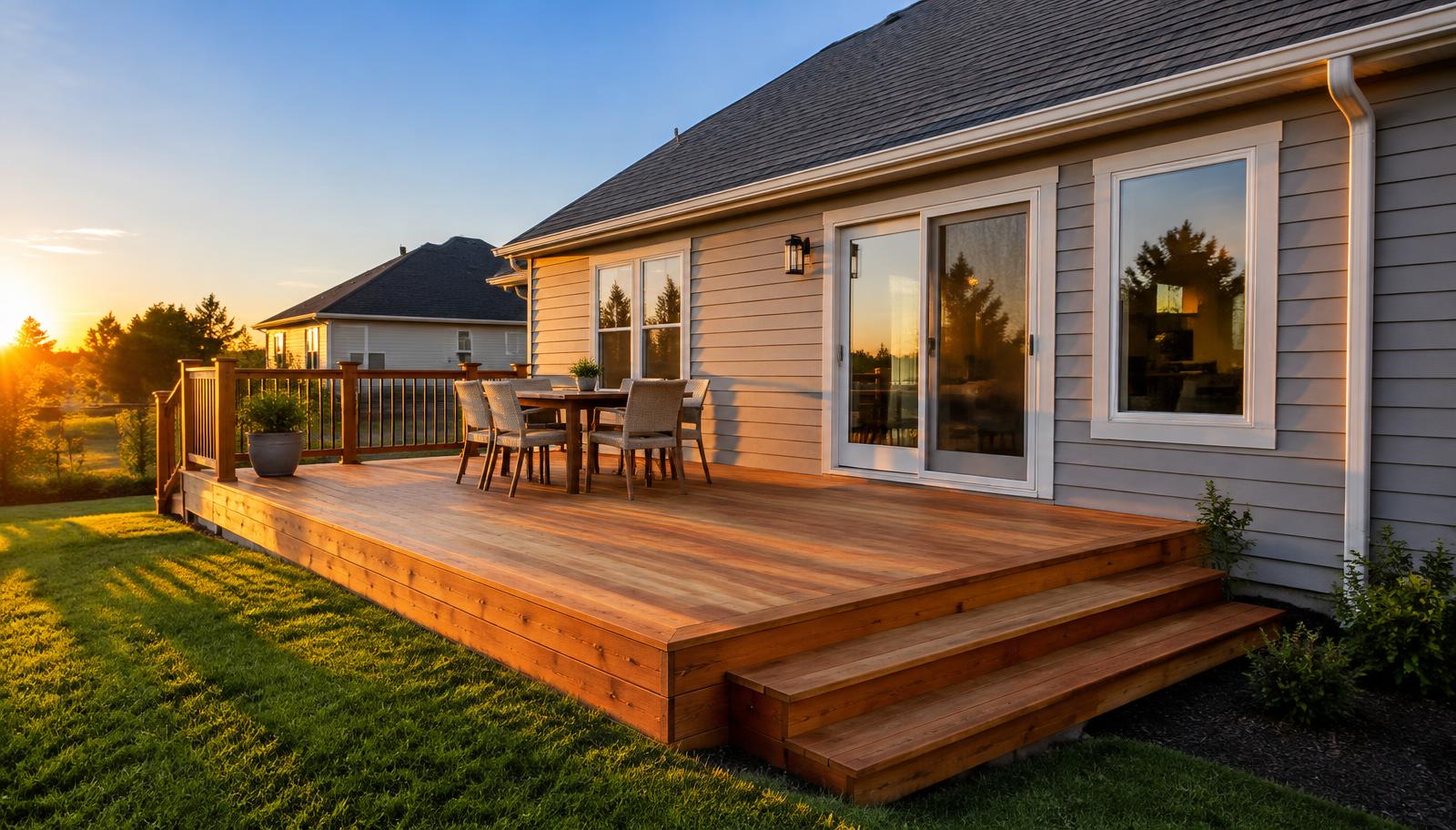 Cedar deck built by Blue Pencil